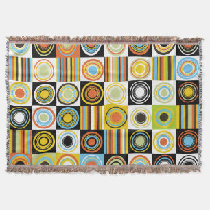 Manta Puntos coloridos, círculos, rayas de fondo.