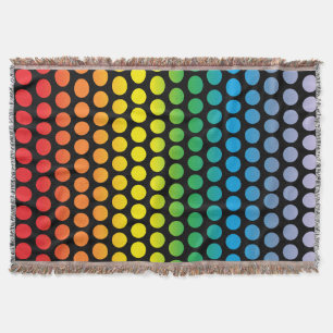 Manta Puntos de Polka Arcoiris - Negro