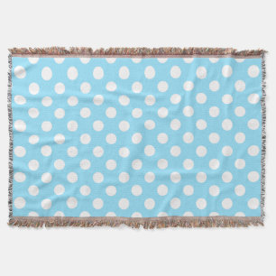 Manta Puntos de polka blanco sobre azul pálido