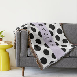 Manta Puntos de Polka blancos y negros, punteados, tu no