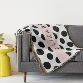 Manta Puntos de Polka blancos y negros, punteados, tu no