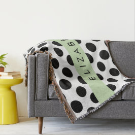 Manta Puntos de Polka blancos y negros, punteados, tu no