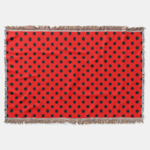 Manta Puntos de Polka Rojo y Negro