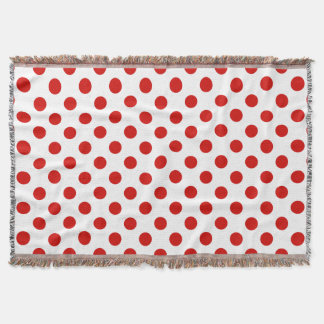 Manta Puntos de polka rojos y blancos