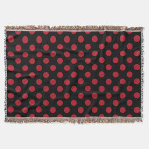 Manta Puntos de polka rojos y negros