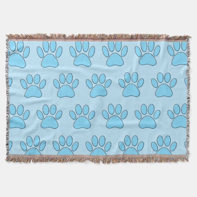 Manta Puppy Paw Imprime En Bebé Azul (Anverso)