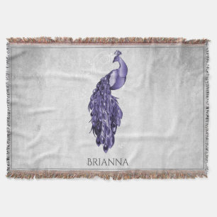 Manta Púrpura Elegante Peacock Personalizado Trow Blanke
