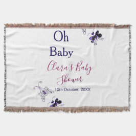 Manta Púrpura mariposa rosa ducha de bebé oh bebé modern