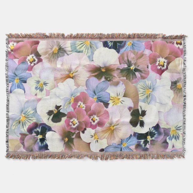 Manta Púrpura Pinta Blanco Pansias Vintage (Anverso)