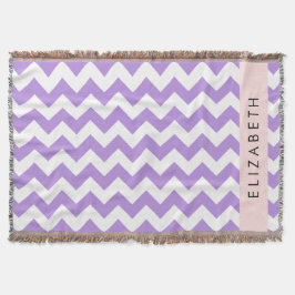 Manta Púrpura Zigzag, Púrpura Chevron, Tu Nombre