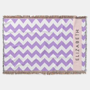 Manta Púrpura Zigzag, Púrpura Chevron, Tu Nombre