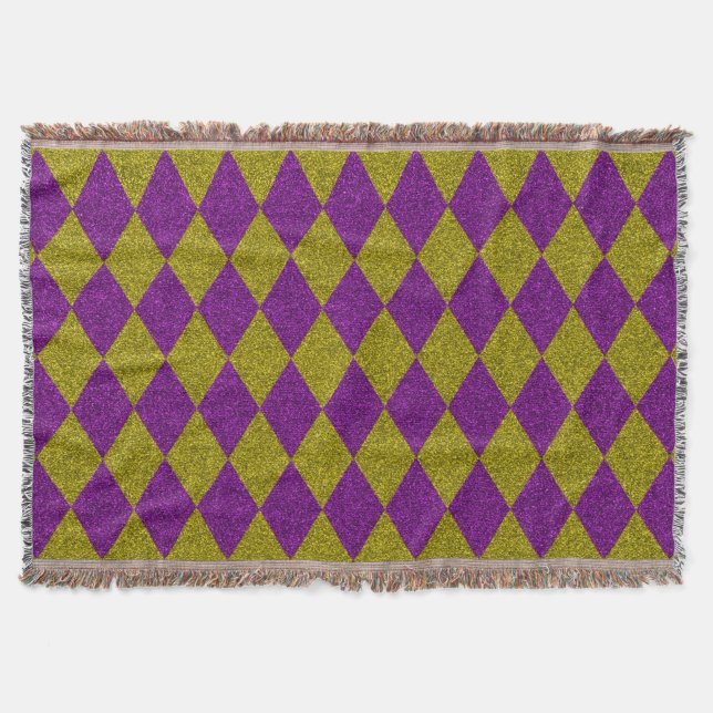Manta Purpurina de diamantes morado y dorado (Anverso)