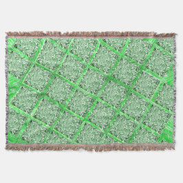 Manta Quadradas, azulejo falso, folhagens fingidos verde