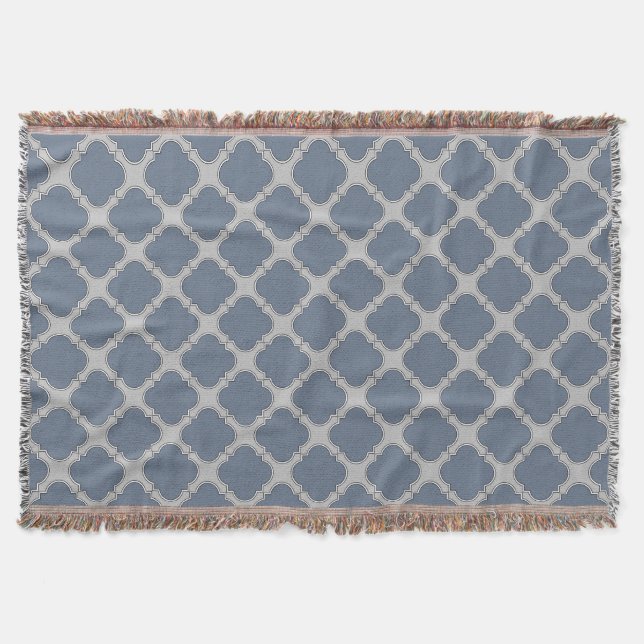 Manta Quatrefoil azul-gris (Anverso)