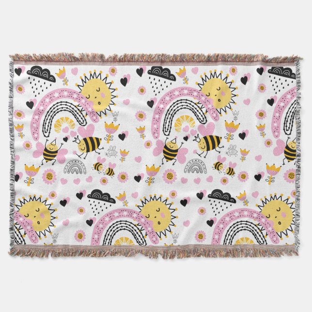Manta Queen BEES BFF, Baby Girl, Girly Gifts Pink (Anverso)