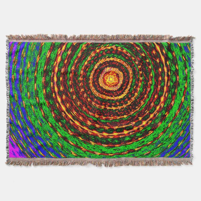 Manta Rainbow Spiral Vortex – Premium Woven Blanket (Anverso)