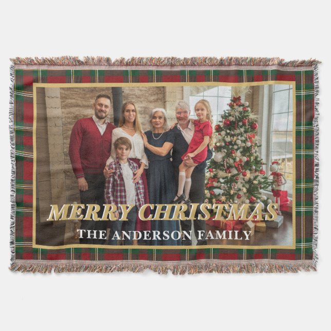 Manta Ralph Lauren Tartan Plaid Family Photo Christmas (Anverso)
