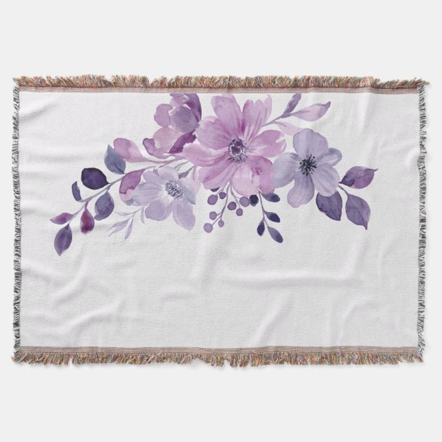 Manta Ramo de flores moradas al agua  (Anverso)