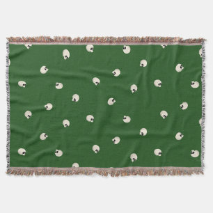 Manta Random Cute Kawaii Skull Dots color verde oscuro