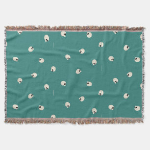 Manta Random Cute Kawaii Skull Dots mitad verde