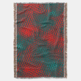 Manta Rasgos cruzados rojos sobre el cyan carbonizado