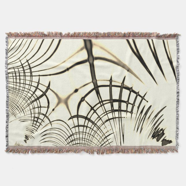 Manta Rasgos curvos cruzados de nuez-marrón, fondo claro (Anverso)