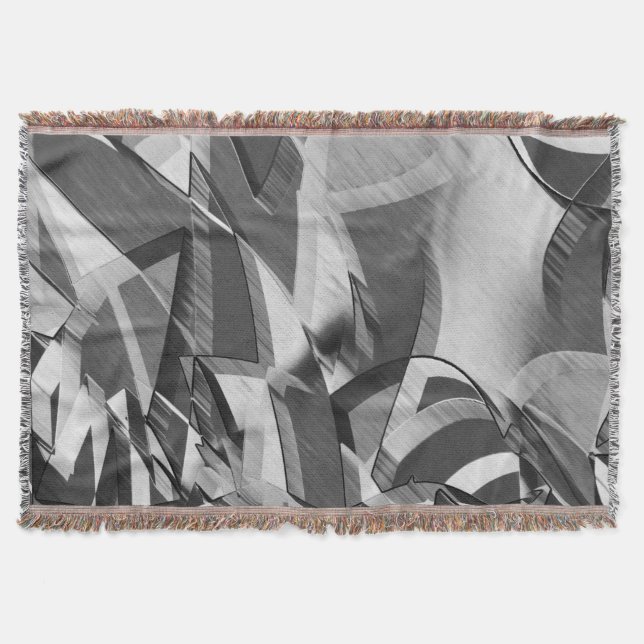 Manta Rasgos grises sobre la imagen negra con llovizna (Anverso)