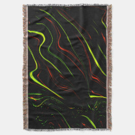 Manta Rasgos ondulados verdes y rojos en fondos negros