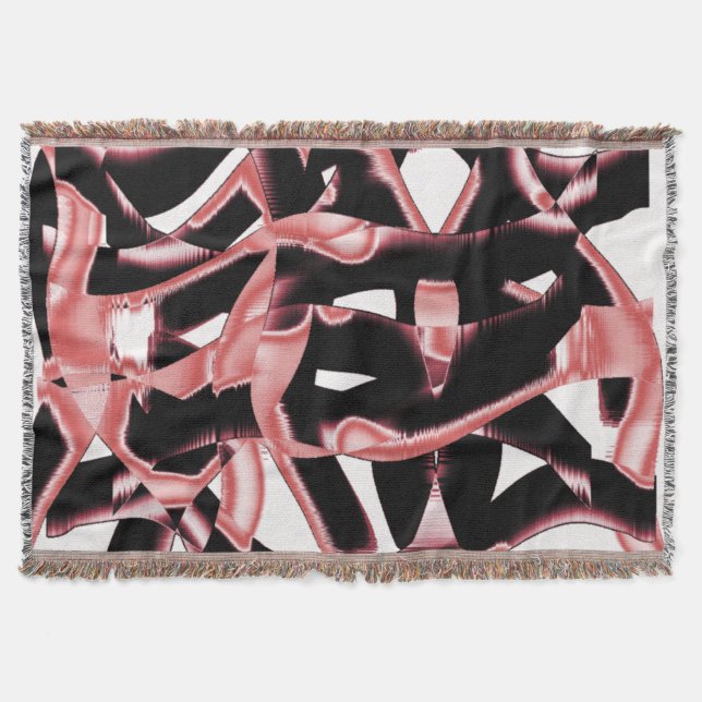 Manta Raspones negros y salmón, cintas destruidas en bla (Anverso)