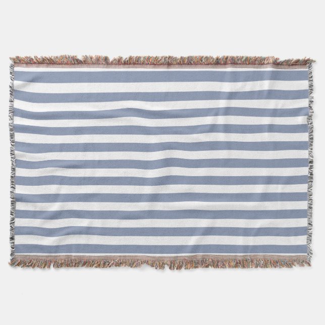 Manta Rayas de caramelo azul gris y blanco (Anverso)