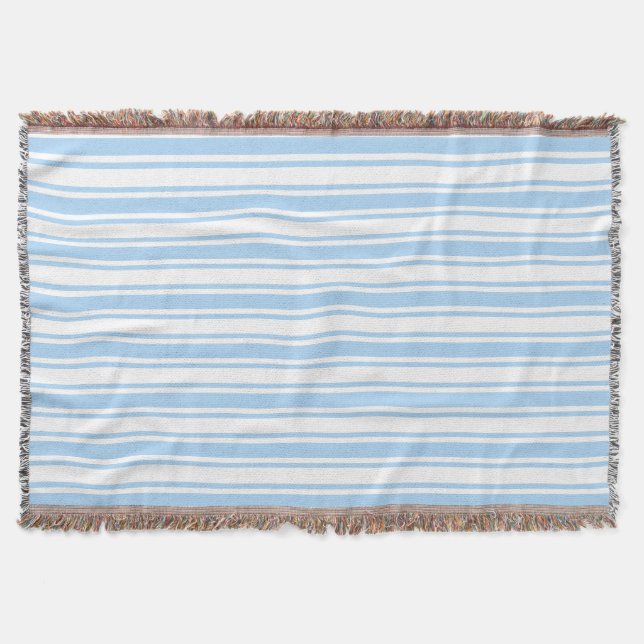 Manta Rayas de caramelo azul pálido y blanco (Anverso)