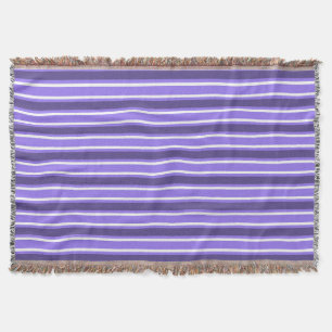 Manta Rayas de caramelo morado y blanco