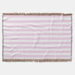 Manta Rayas de caramelo rosa pálido y blanco