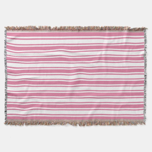 Manta Rayas de caramelo rosa y blanco (Anverso)