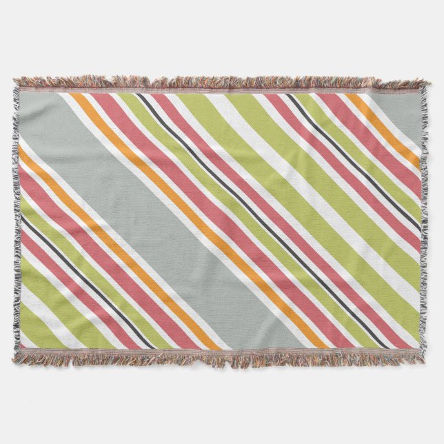 Manta Rayas gris verde naranja rosa (Anverso)
