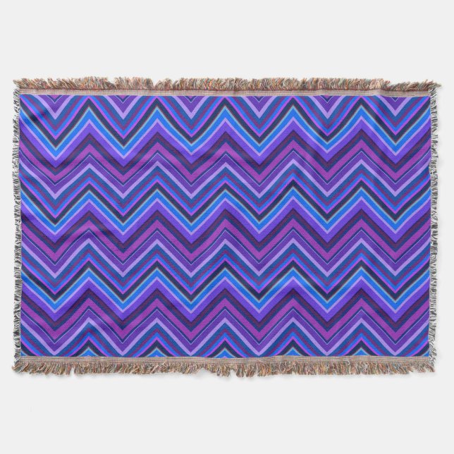 Manta Rayas zigzag azules y violetas (Anverso)