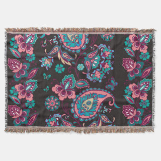 Manta Rayo Paisley: negro decorativo sin foco