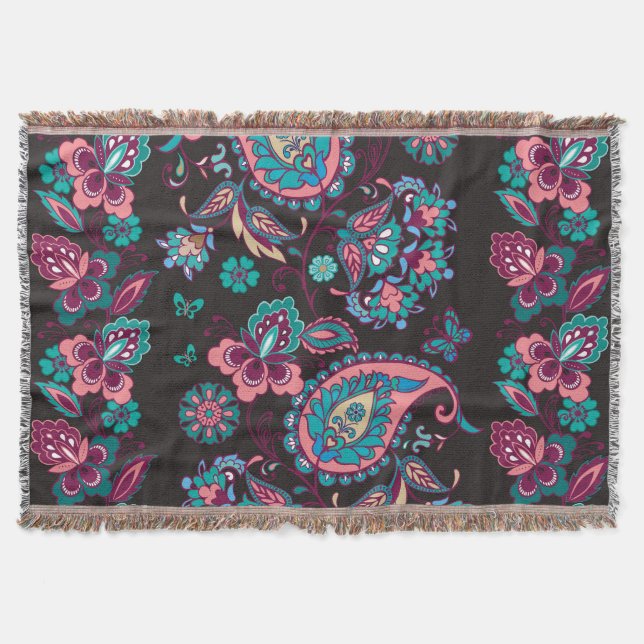 Manta Rayo Paisley: negro decorativo sin foco (Anverso)