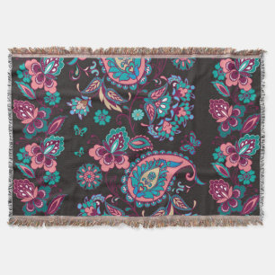 Manta Rayo Paisley: negro decorativo sin foco