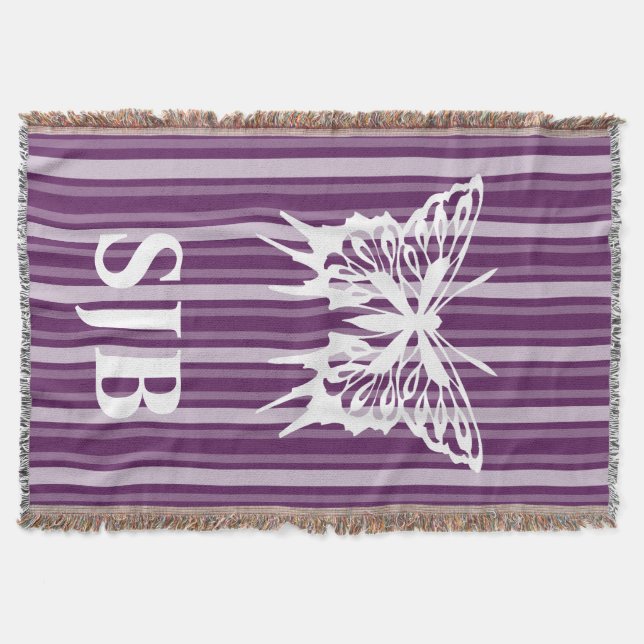 Manta Rayo victoriano púrpura con mariposa (Anverso)