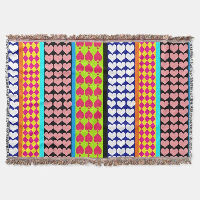 Manta Rayos Corazones Diamantes Diseño Mezclado Boho (Anverso)