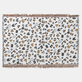 Manta Razas divertidas de perro con huesos y pinturas