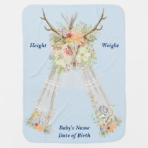 Manta recién nacida personalizada recuerdo del