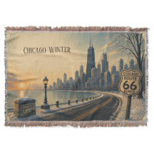 Recuerdos de la ruta 66 de invierno de Chicago aco