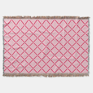 Manta Red and white geometric checkered pattern retro