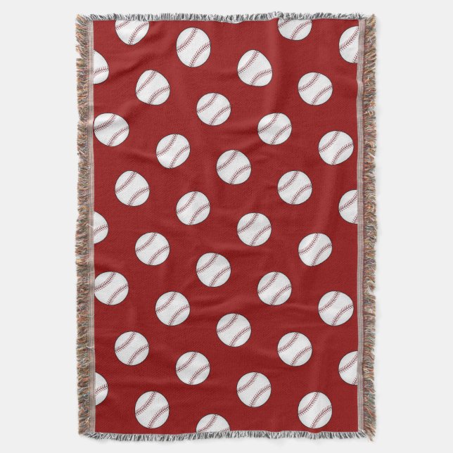 Manta Red Baseball Throw Blanket (Frente vertical)
