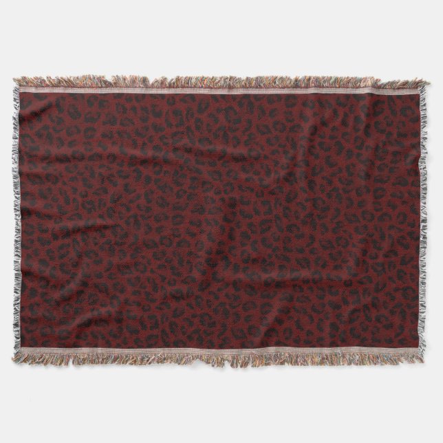 Manta Red Leopard Skrow Throw Blanket (Anverso)
