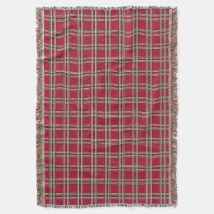Manta Red Plaid Rustic Throw Blanket
