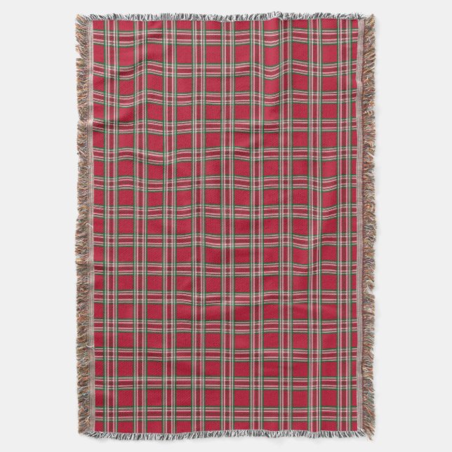 Manta Red Plaid Rustic Throw Blanket (Frente vertical)