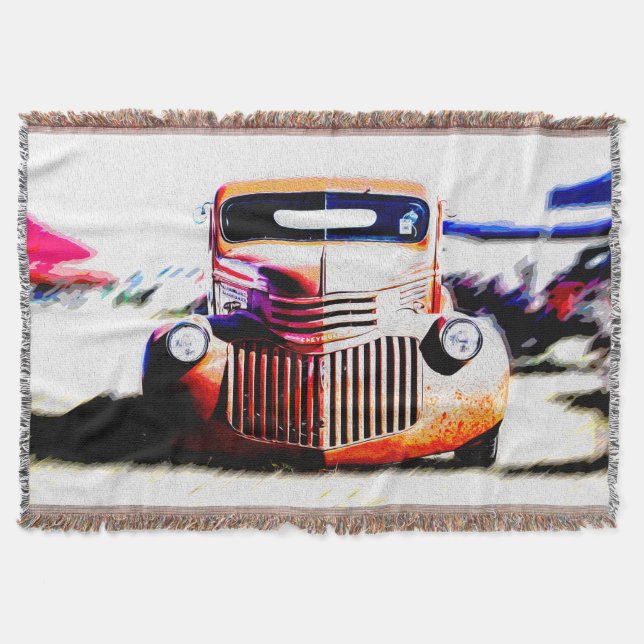 Manta Red Truck Throw Blanket (Anverso)
